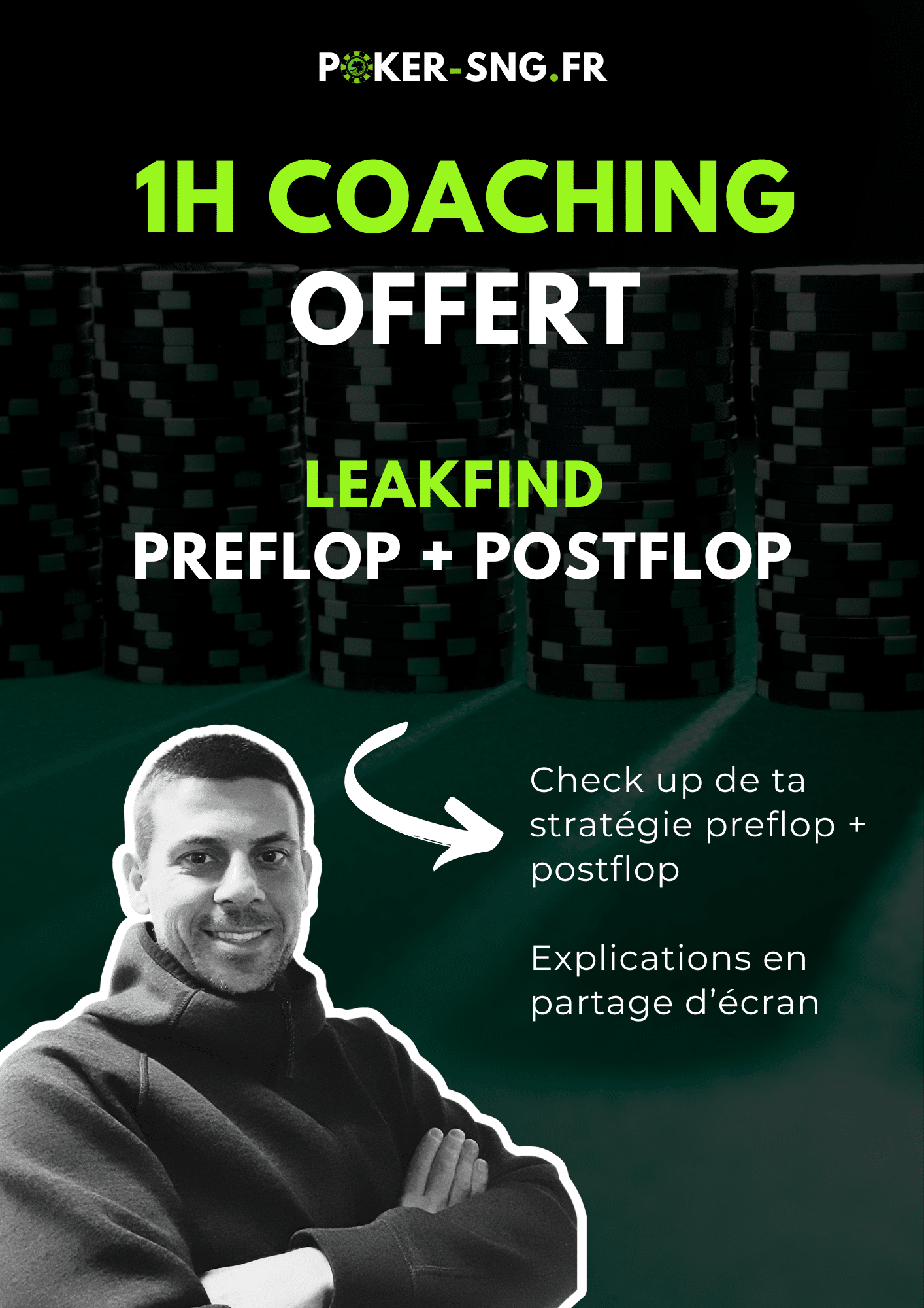 1h coaching offert - leakfind preflop postflop sng jackpot