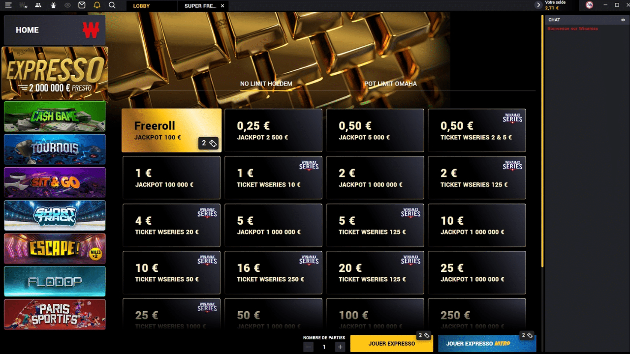 Comment obtenir et utiliser les tickets pour Expresso Freeroll